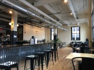 Inside seating and bar