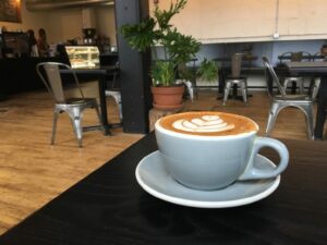 Latte on table