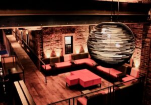 Looking at the Trata Lounge space from overhead