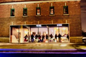 The side view of the bar from outside of Trata