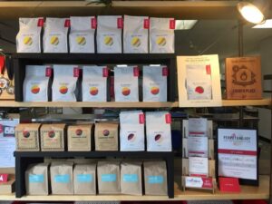 Retails bags of coffee beans