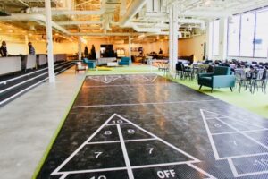 The shuffleboard games at Radio Social