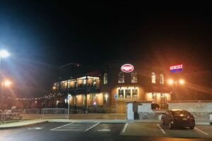 a view looking at the Genesee Brew House from the outside