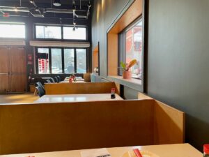 Booths inside Han Noodle