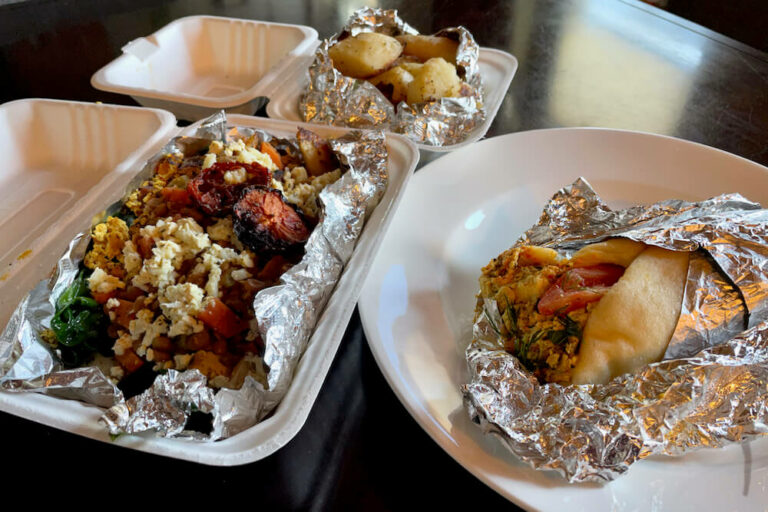 Mt. Olympus Plate, Kafteri Egg Sandwich and Lemon Potatoes