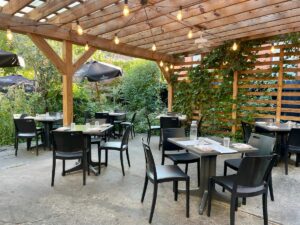 The backyard patio at The Owl House.