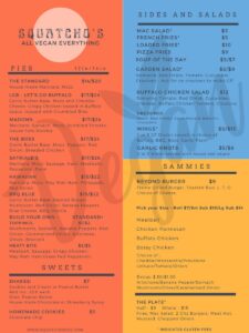 Squatcho's Menu