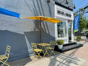 Outdoor seating at Eden Cafe