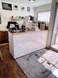 The counter to order coffee at Little Black Heart.