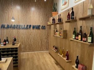 interior sign Aldaskeller Wine Co.