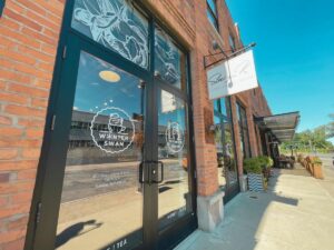 Outside entrance at Winter Swan Coffee