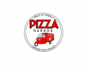 Peels on Wheels Pizza Garage Round Logo
