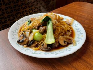 Mushroom Onion Noodle dish at Seasons' Noodle