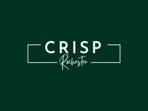 Crisp Rochester logo on a dark green background