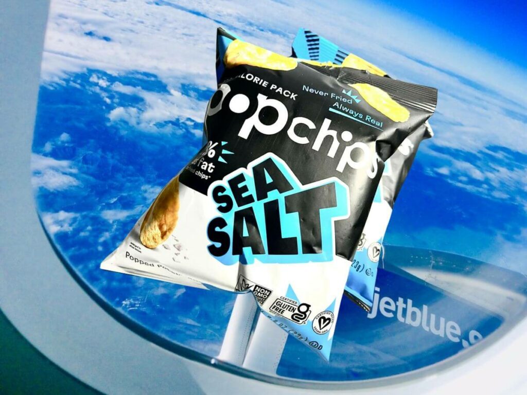 Snack sized bag of Sea Salt Popchips