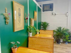 seating inside Montgomery Court cafe
