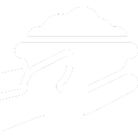 Hands holding a food dish icon