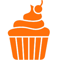 Orange cupcake icon