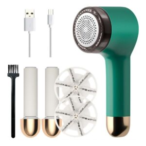 Rechargeable Fabric Shaver with Lint Rollers