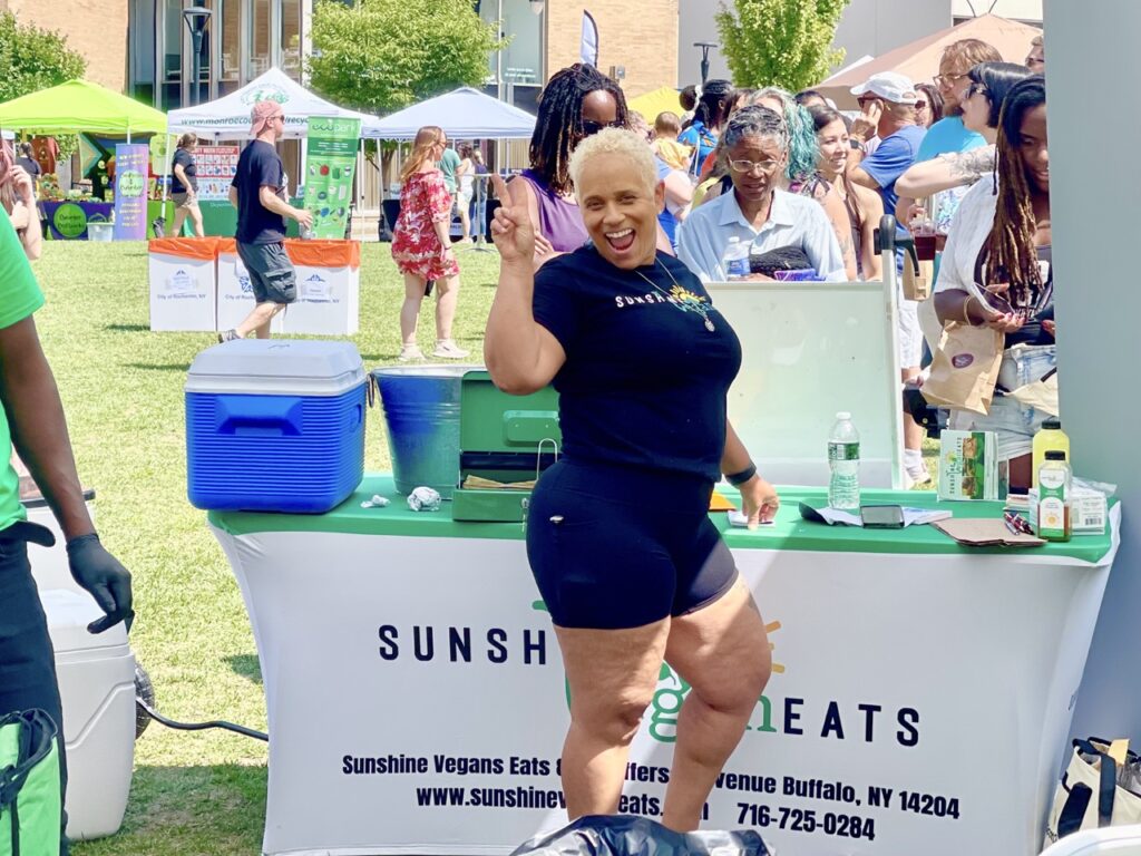 Nikki, owner of Sunshine Vegan Eats at the 2024 Roc VegFest