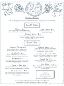 Pizzeria Florian Vegan Menu
