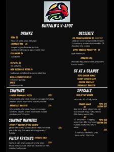 Buffalo's V-Spot Menu Page 2